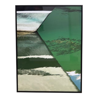 21st Century, Untitled, Abstract, Framed Photograph on Acm of Boat Reflection in Water, Artist Geoffrey Baris For Sale
