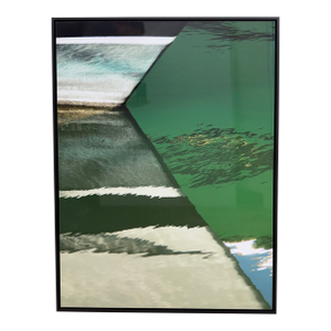Island Paradise 2, Abstract, Framed Photograph of Boat Reflection in Water, Artist Geoffrey Baris
