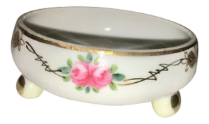 1960s Boho Chic Nippon Porcelain Rose Decor Dish