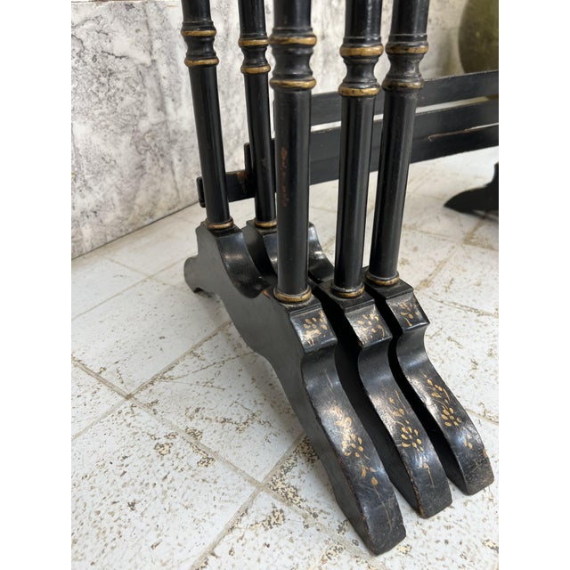 Napoleon III Ebonized Decorative Nest of 3 Occasional Tables, 1890s, Set of 3 For Sale - Image 18 of 18