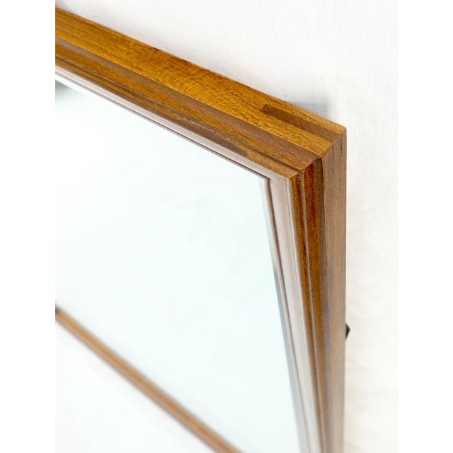 American Walnut 40x52" Rectangle Wall Mirror Mitn For Sale - Image 9 of 12