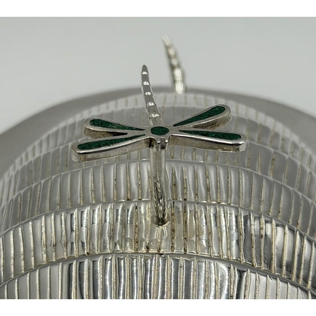 Emilia Castillo Silver Plate Armadillo Butter Dish With Malachite, Taxco Mexico For Sale - Image 16 of 18