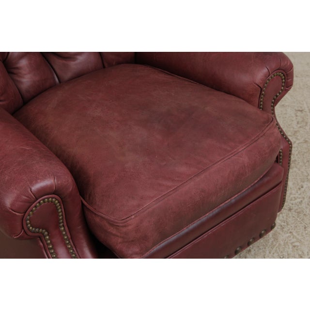 Restoration Hardware Ralph Lauren Tufted Leather Lounge Chair For Sale - Image 9 of 16