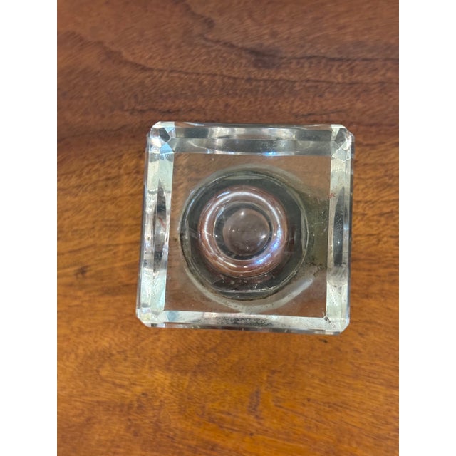 Antique 19th Century Black Lacquer Chinoiserie Inkstand With Cut Glass Inkwell For Sale - Image 16 of 18