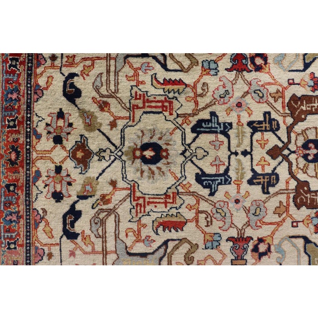 Textile Antique Persian Tabriz Rug in Wool With All-Over Sub-Geometric Design 9'6 X 12'0 For Sale - Image 7 of 18