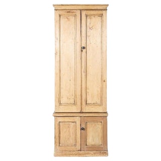 19th Century English Pine Tall Cupboard, 1870s For Sale