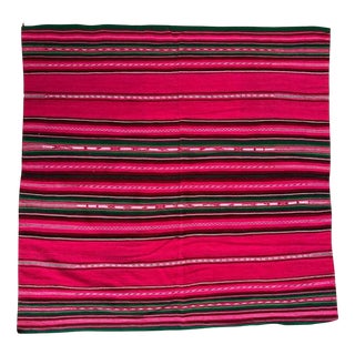 Vintage South American Andean Peruvian Manta Cloth Kilim Weaving, 1950s For Sale