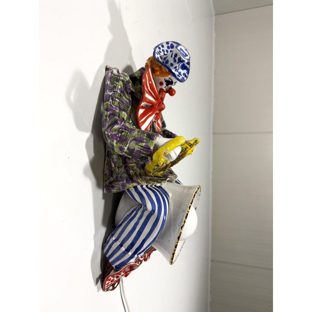 Italian Ceramic Clown Wall Lamp, 1950s For Sale - Image 4 of 18