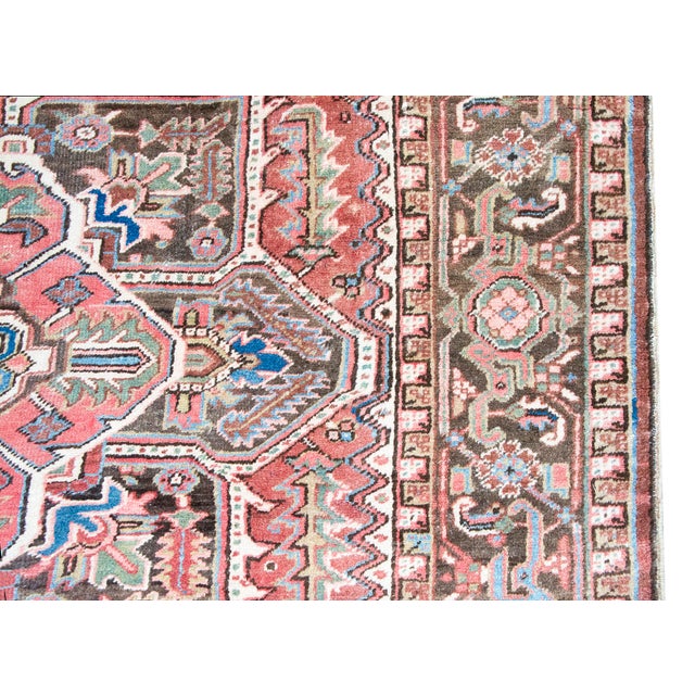 Mid 20th Century Persian Heriz Rug For Sale - Image 9 of 14