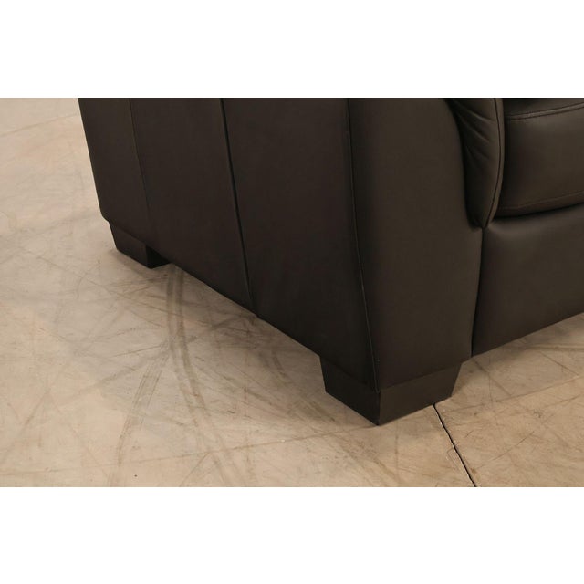 Italsofa Contemporary Black Leather Club Chair For Sale - Image 12 of 18