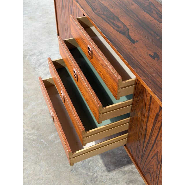 Rosewood Low Credenza Sideboard in Style of Ladoga Erik Wortz Sweden Mid-Century Modern 1960s For Sale - Image 4 of 11