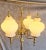 1970s Vintage Floor Lamp with Decorated Brass Frame and Four Opaque White Glass Shades, 1970s For Sale - Image 5 of 8