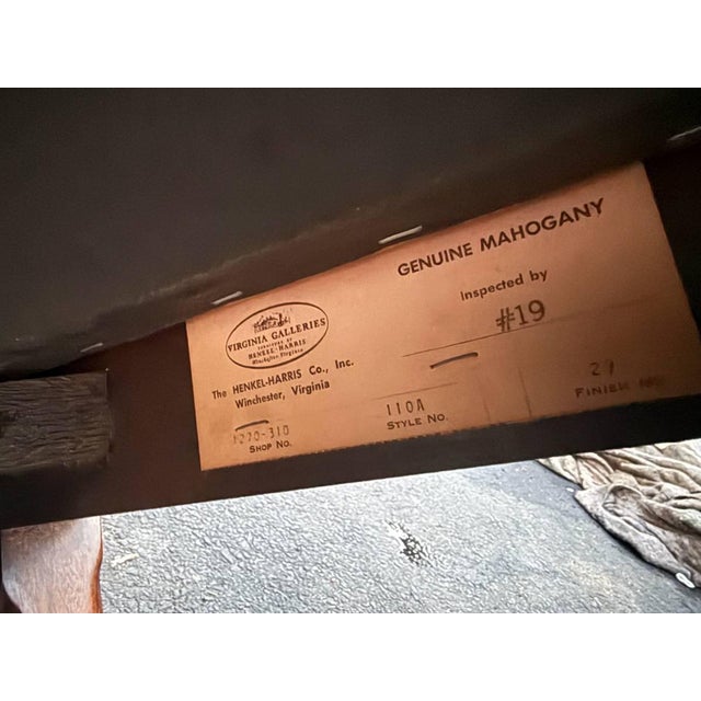 Late 20th Century Henkel Harris Queen Anne Style Mahogany Open Dining Armchair For Sale In Washington DC - Image 6 of 14