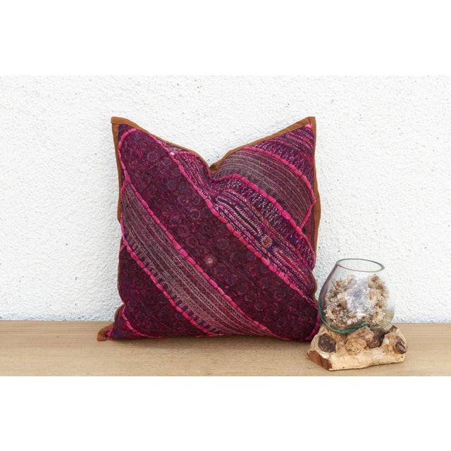 Royal Magenta Antique Jaisalmer Pillow For Sale In Los Angeles - Image 6 of 6