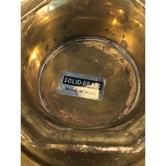 Metal 1970s Fluted Scalloped Edge Brass Planter, Footed For Sale - Image 7 of 7