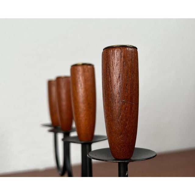 Mid-Century Danish String Teak Candleholder, 1960s For Sale - Image 4 of 14