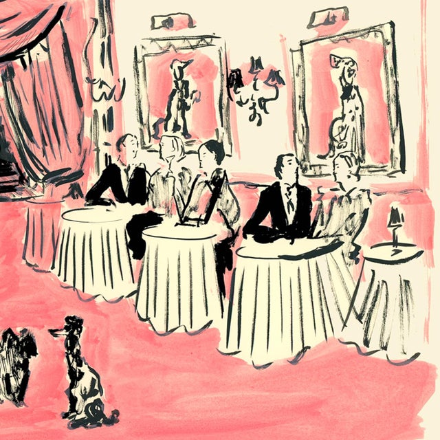 Contemporary The Pink Piano Bar Figurative Contemporary Original Watercolor by Pauline De Roussy De Sales For Sale - Image 3 of 4