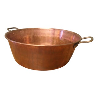 Large Antique Double Handled Copper Jam Pan, 1900 For Sale