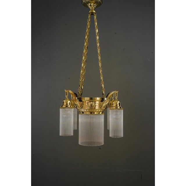 Art Deco Chandelier with Glass Sticks, Vienna, 1920s For Sale - Image 18 of 18