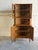 Mid-Century Modern Vintage Danish Modern Teak Corner Cabinet Display Hutch Mid Century Stained Glass Denmark For Sale - Image 3 of 9