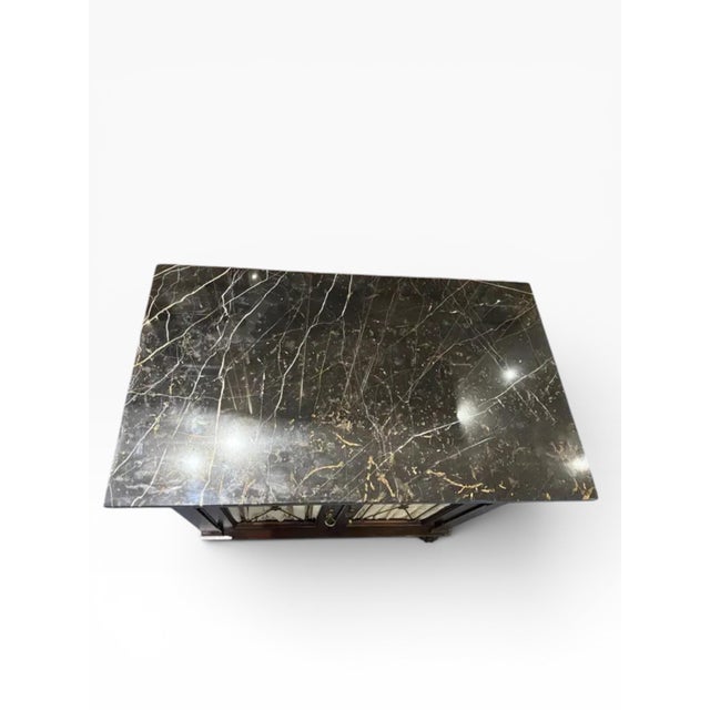 Wood 1990s Small Henredon Regency Marble Top Cabinet For Sale - Image 7 of 12