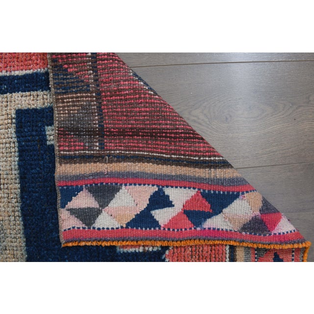 1970s Turkish Oushak Handmade Wool Cotton Pink Runner Rug For Sale - Image 10 of 11