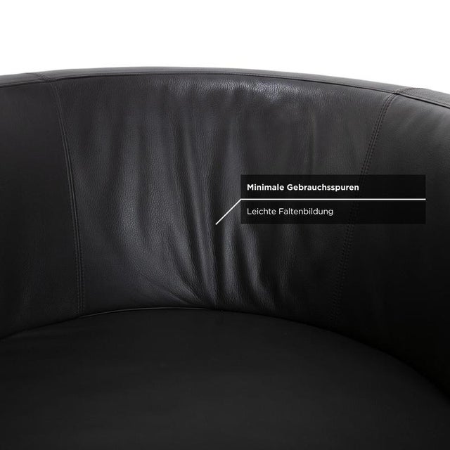Gray Ishino Swivel Lounge Chairs in Anthracite Leather from Walter Knoll / Wilhelm Knoll, Set of 3 For Sale - Image 8 of 15
