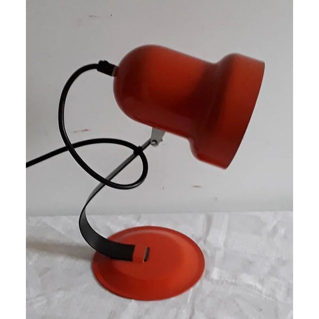 1970s Vintage Adjustable Orange and Black Metal Lamp, 1970s For Sale - Image 5 of 5