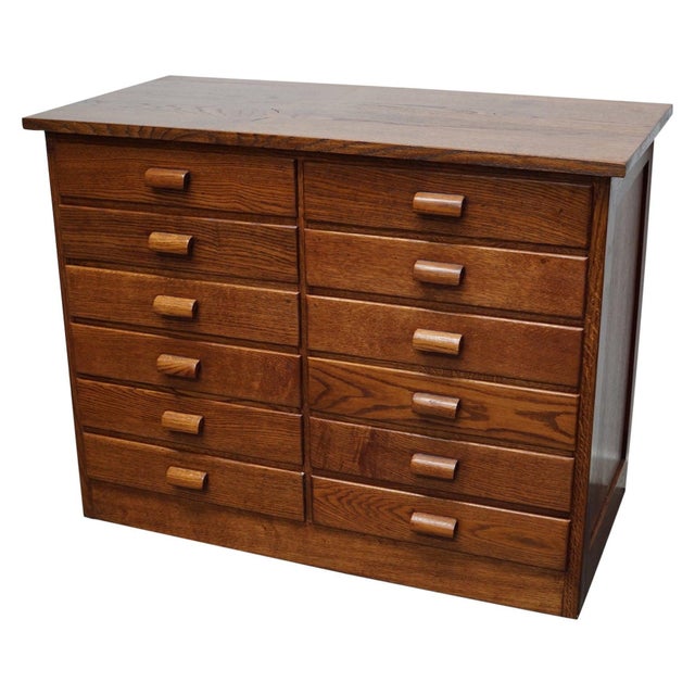 Oak German Industrial Apothecary Cabinet, Mid-20th Century For Sale - Image 10 of 10