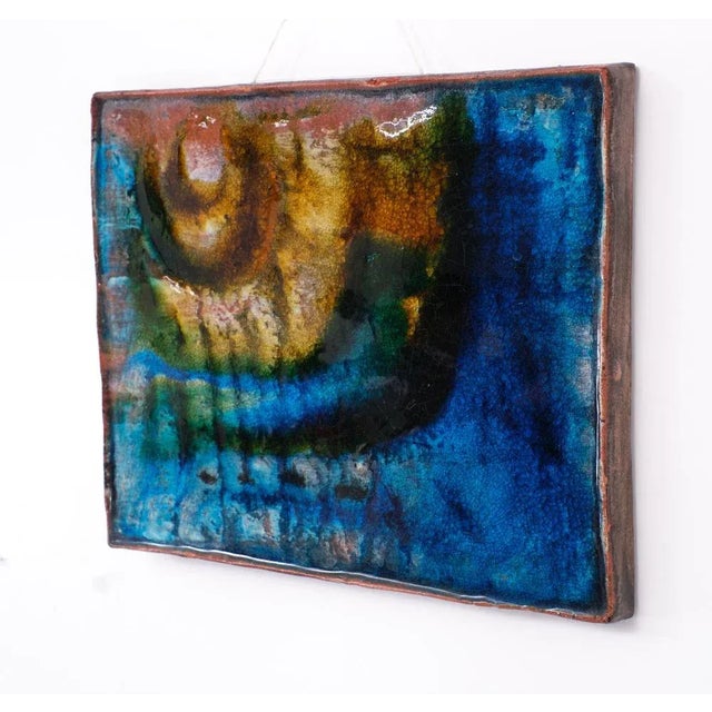 Mid-Century Modern Abstract Ceramic Wall Plaques, Germany, 1965, Set of 3 For Sale - Image 3 of 12