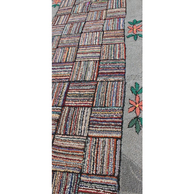 Antique American Hooked Runner With Colorful Patchwork Design 2'4" X 11'2" For Sale In Atlanta - Image 6 of 10