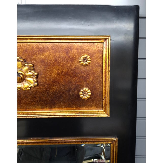 Black Late 20th Century Biedermeier Style Partial Gilt and Ebonized Wood Trumeau Mirror For Sale - Image 8 of 8