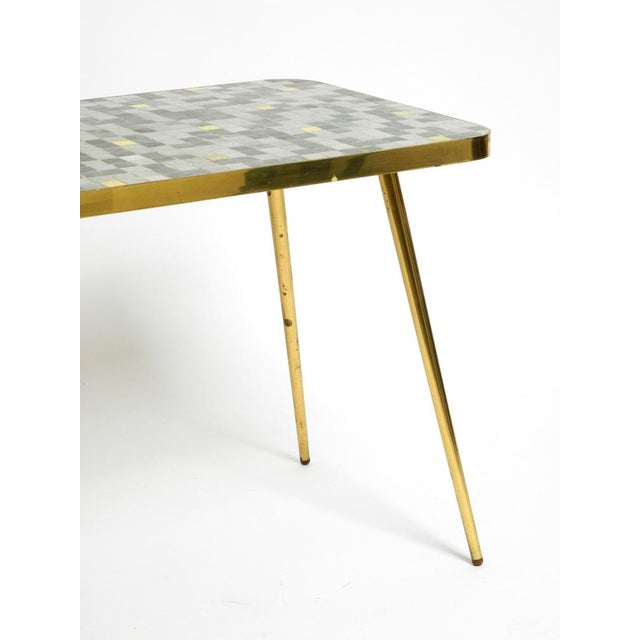 Mid-Century Modern Brass Side Table with Mosaic Surface by Münchener Zierspiegel, 1950s For Sale - Image 17 of 18