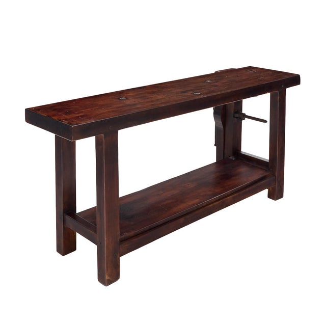 Wood Antique, French Workbench, Chestnut, Industrial, 1920s For Sale - Image 7 of 10