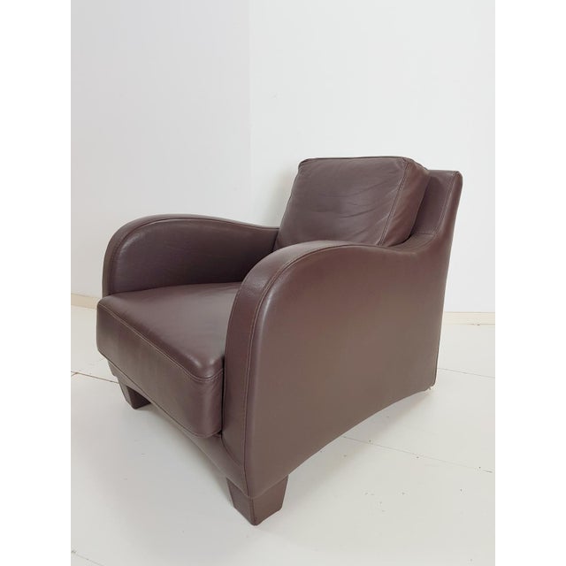 Modern Brown Leather Armchair from Musa Design, Italy, 1990s For Sale - Image 4 of 14
