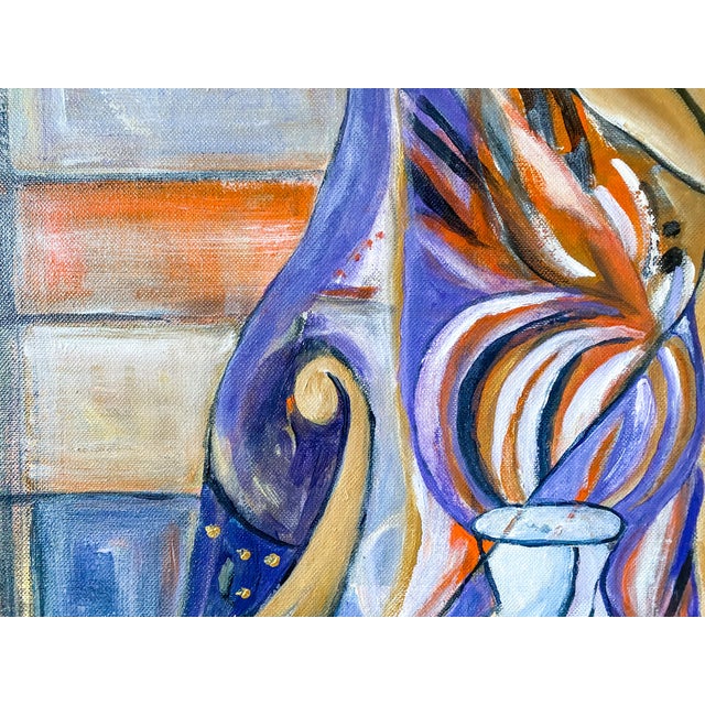 This colorful, abstract painting is so interesting that I notice something different every time I look at it. It is dated...