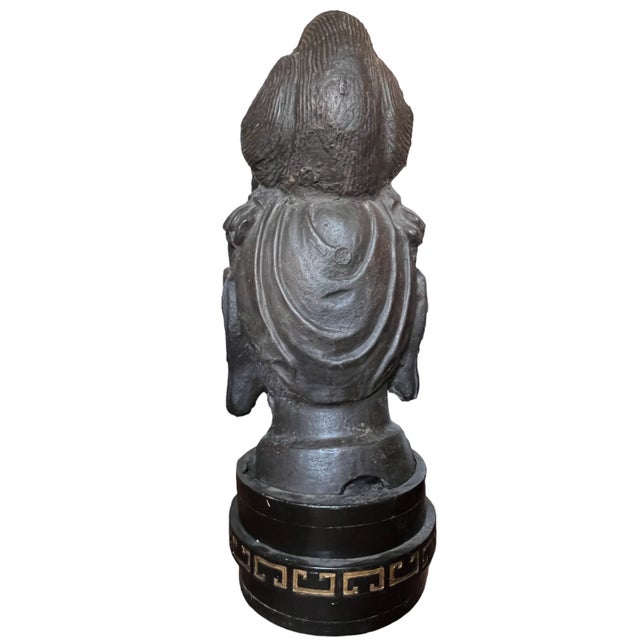 Heroic Ming Bodhisaatva Cast Iron Heads - Set of 2 For Sale In San Francisco - Image 6 of 8