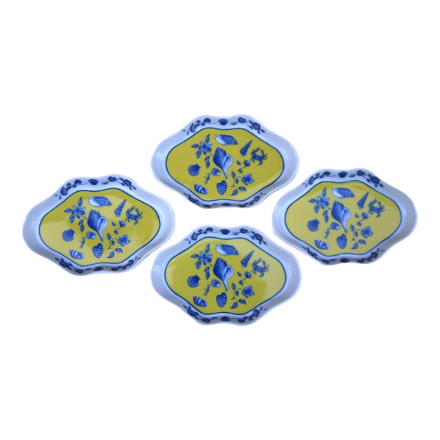 1988 Coastal Small Leaf Dish Costa Azzurra by Lynn Chase-Set of 4 For Sale