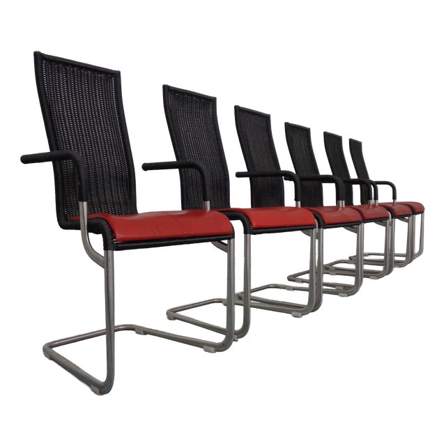Kragstuhl D21 & B20 Cantilever Chairs by Jean Prouve & Axel Bruchhäuser for Tecta, 1980s, Germany, Set of 6 For Sale