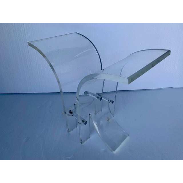 Vintage Lucite Wing Panel Side Table Base For Sale In Miami - Image 6 of 11
