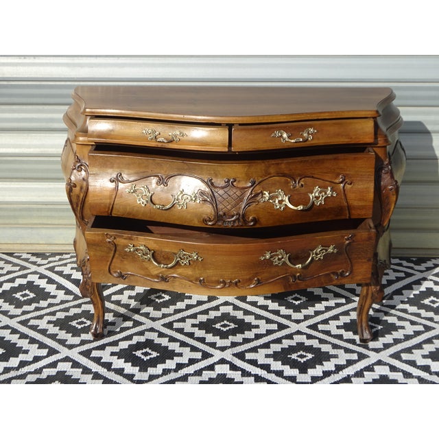 Louis XV Style Chest of Drawers in Walnut, 1950s For Sale - Image 18 of 18