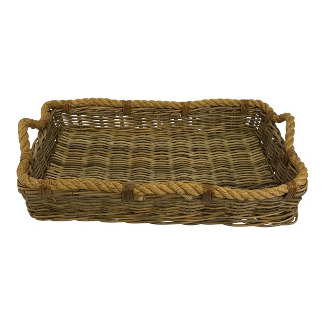 Large Wicker and Rope Tray Chairish