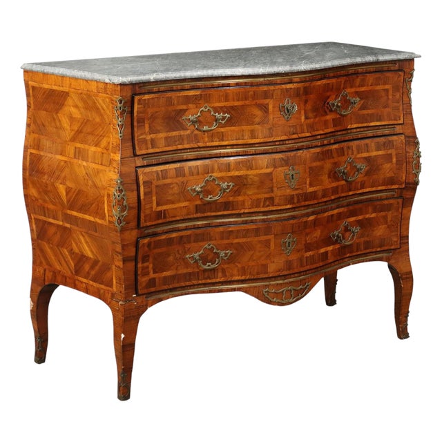 Baroque Chest of Drawers in Fir For Sale