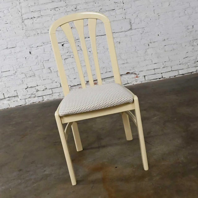 Vintage Modern to Post Modern White Lacquered Side Chair With Arched Top For Sale - Image 6 of 13