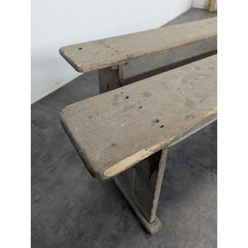 Large Farm Benches, Set of 2 For Sale - Image 6 of 9