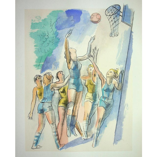 Milivoj Uzelac, Basketball Game, Original Lithograph For Sale - Image 5 of 5