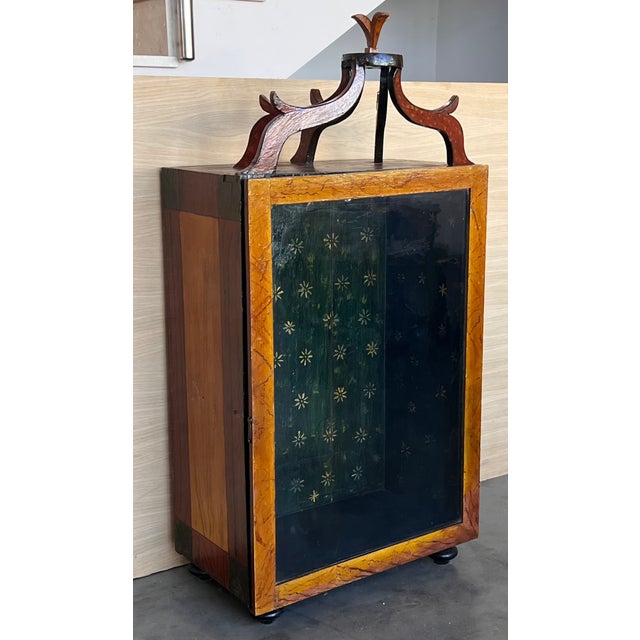 Neoclassical Fine 19th Century Italian Tabletop Walnut Vitrine With Glass Door For Sale - Image 3 of 12