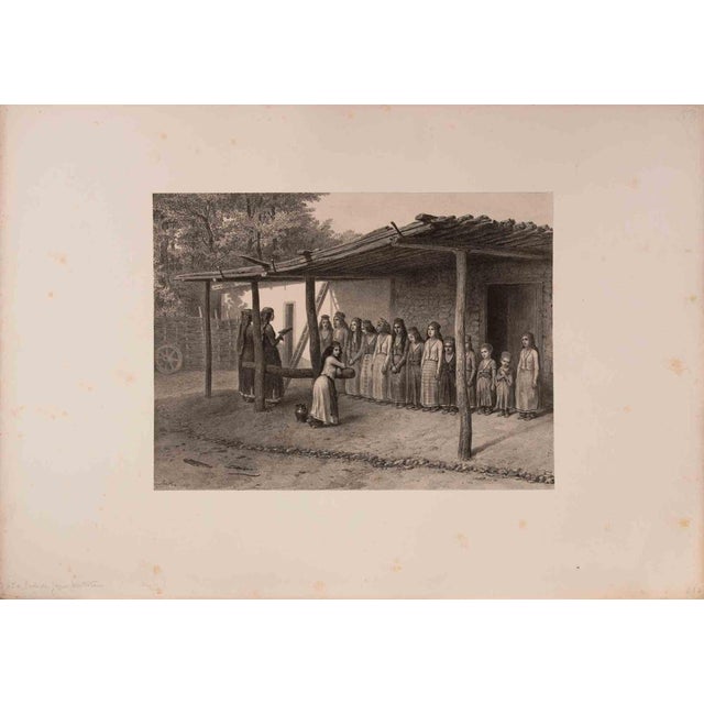 Traditional Auguste Raffet, École au Jardin des Tatars, Lithograph, 1847 For Sale - Image 3 of 3