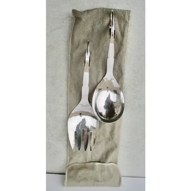 Mid-Century Modern Georg Jensen Sterling Silver Serving Set -A Set of 2 For Sale - Image 3 of 6