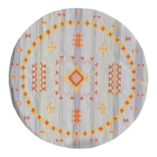 Pasargad DC Light Blue Fine Hand Knotted Moroccon Round Rug For Sale